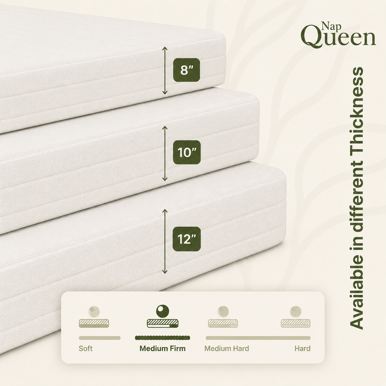 Green Tea Infused Memory Foam Mattress – Pressure-Relieving Comfort & Refreshing Sleep
