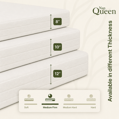 Green Tea Infused Memory Foam Mattress – Pressure-Relieving Comfort & Refreshing Sleep