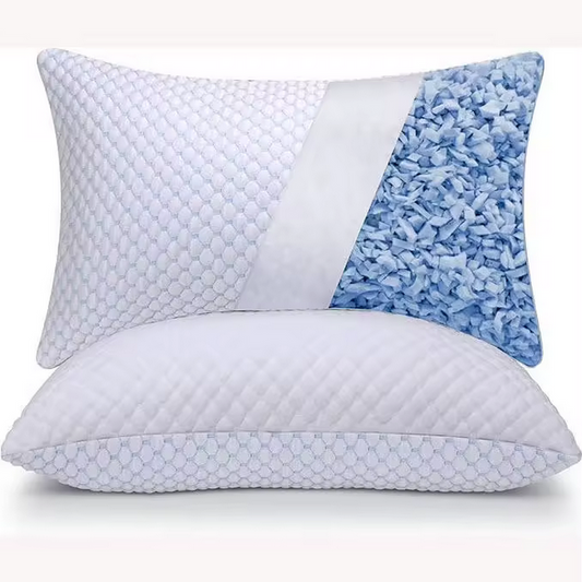 Shredded Memory Foam Pillow – Adjustable Comfort with Washable Cover